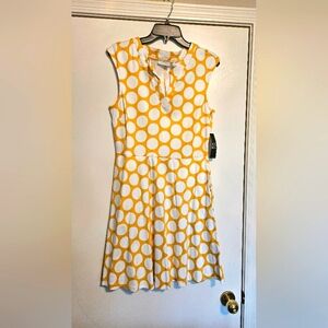 Yellow A-Line Sundress with Crew Neck
